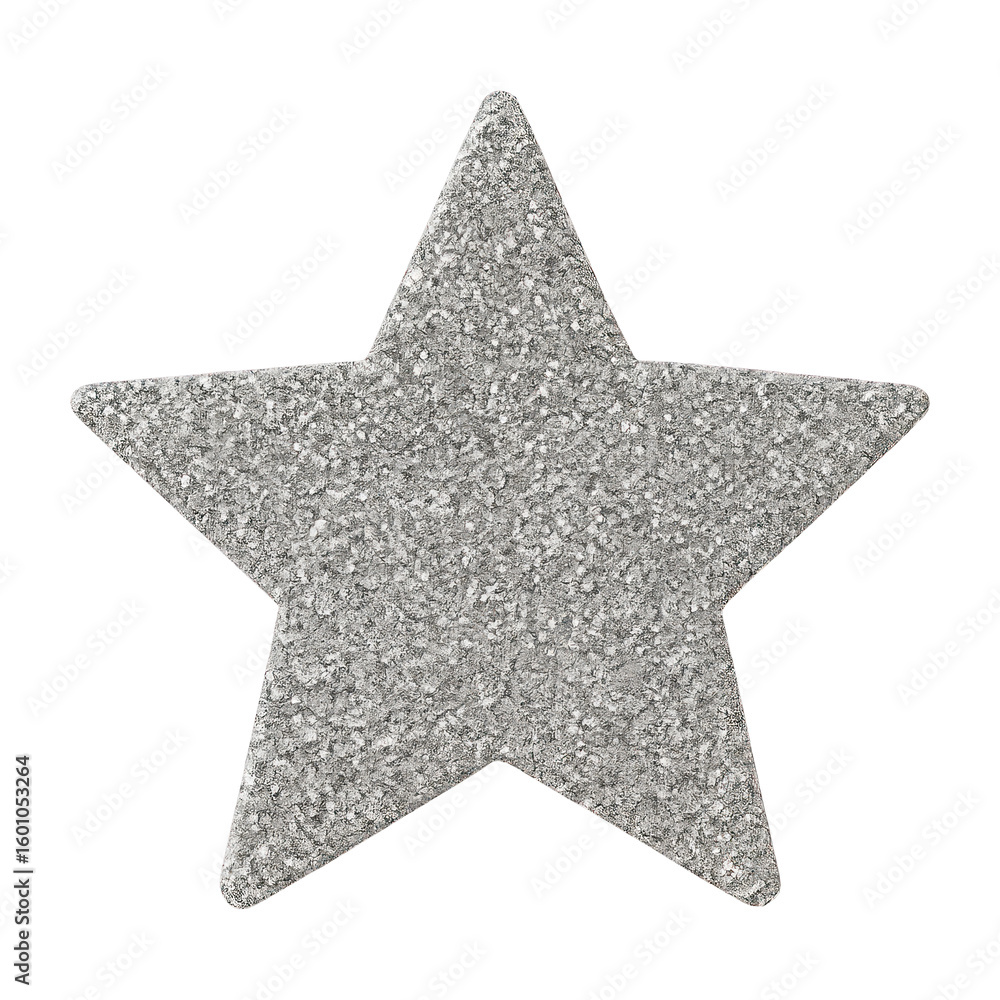 Obraz premium PNG Glittery silver star shape