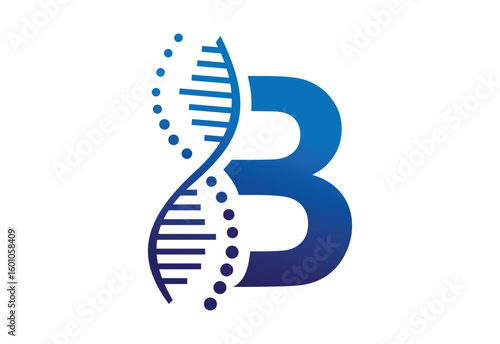 creative logo icon DNA latter B