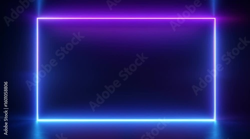 Wallpaper Mural Futuristic neon frame glowing with purple and blue tones, minimal digital tech border loop. Torontodigital.ca