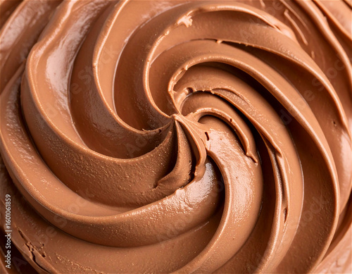 close up texture of Chocolate ice cream swirl