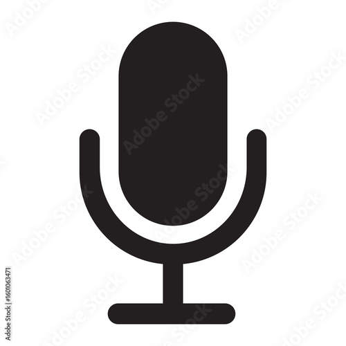 Modern and vintage microphone clipart set in simple black style—usable in professional music projects, podcast identities, or vocal streaming services.