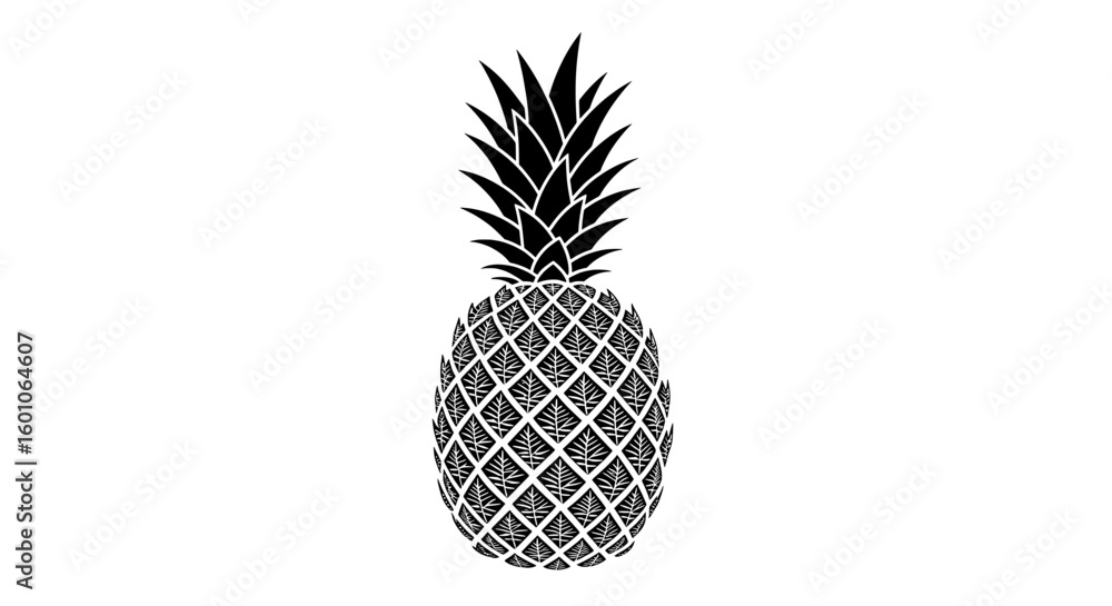 Obraz premium Intricate Pineapple Silhouette Vector Design