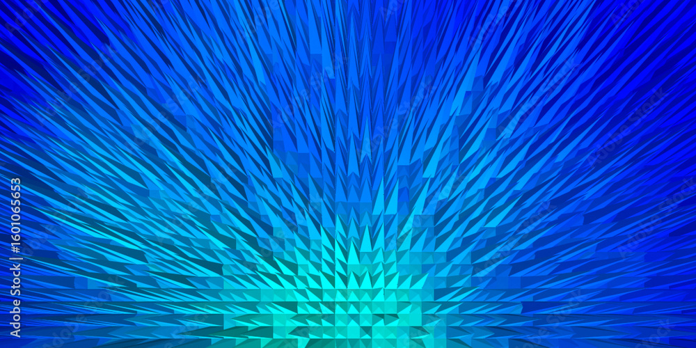 Obraz premium Abstract blue triangular pattern design with vibrant light burst effect