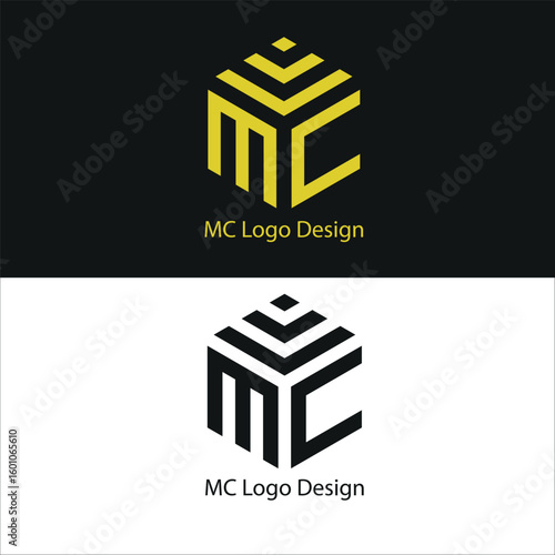 MC Letter Logo for Brand, MC logo design.