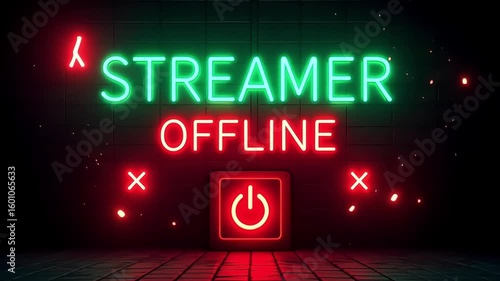 Streamer offline screen neon background for twitch youtube gaming channel video end screen animated background