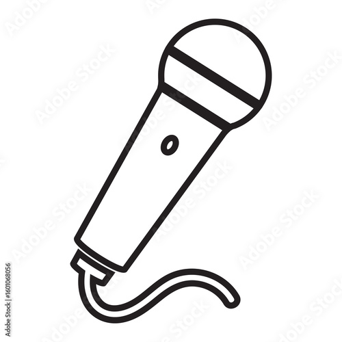 Black microphone symbol icons for media, voice recording, broadcasting, and podcasting themes—suitable for digital design, tech branding, or streaming visuals.