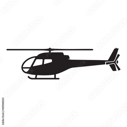 Helicopter Silhouette Icon Vector Design