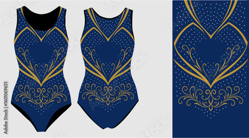 Elegant Vector Leotard Designs for Gymnastics and Dancewear
