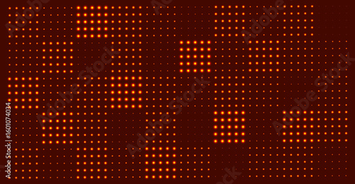 Soft and smooth abstract halftone gradient dots technology. Halftone gradient background. Futuristic pattern of dots collected in squares. Color effects in vector.