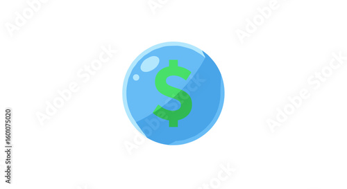 Dollar sign inside a blue bubble