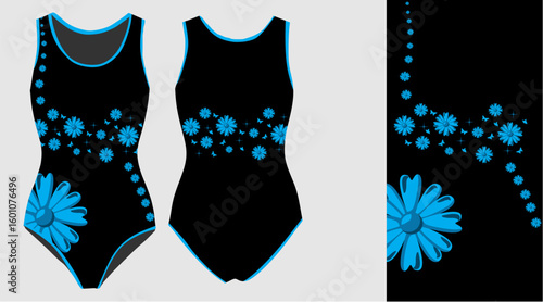 Elegant Vector Leotard Designs for Gymnastics and Dancewear
