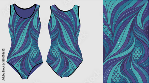 Elegant Vector Leotard Designs for Gymnastics and Dancewear
