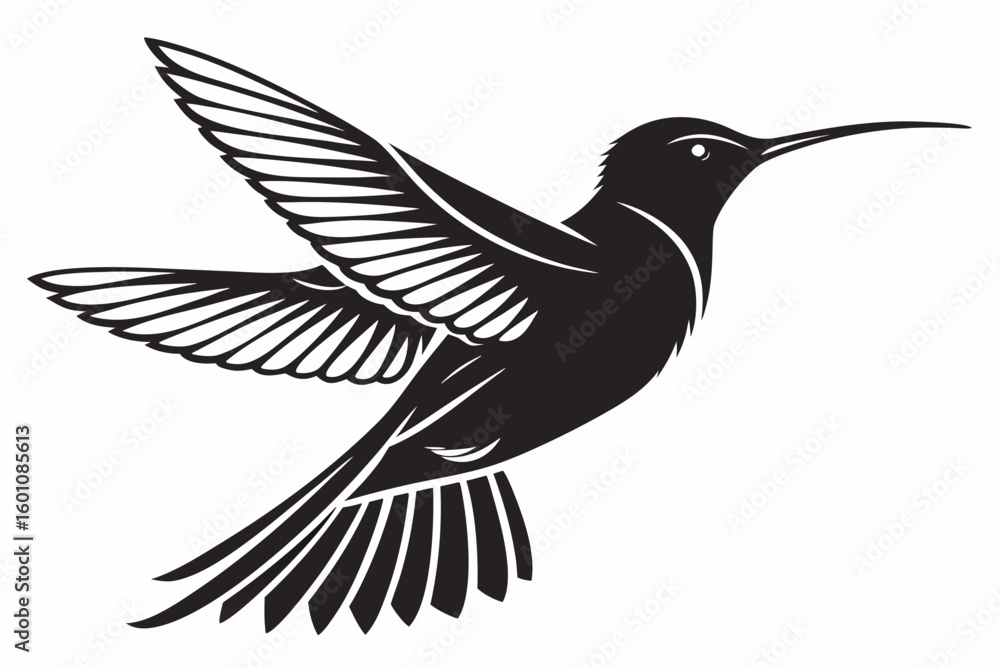Obraz premium hummingbird logo black vector