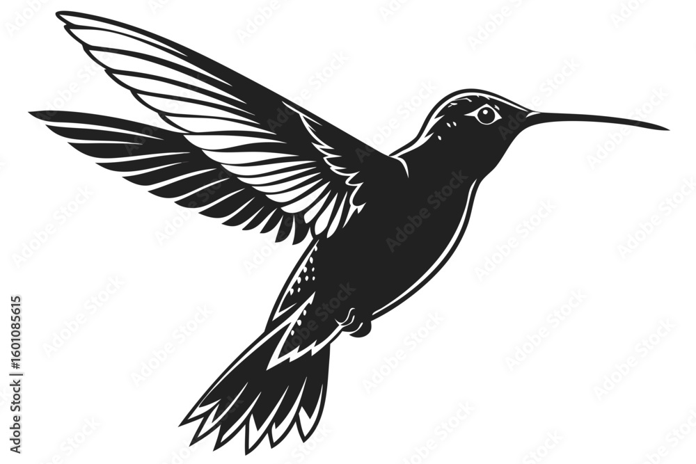 Obraz premium hummingbird logo black vector
