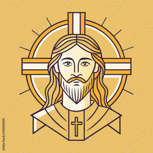 vector illustration of a jesus christ