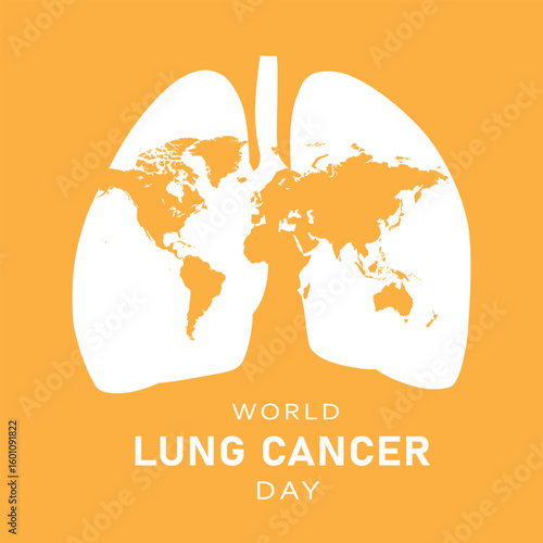 World lung cancer day awareness month. Lung Cancer Day. Logo vector illustration