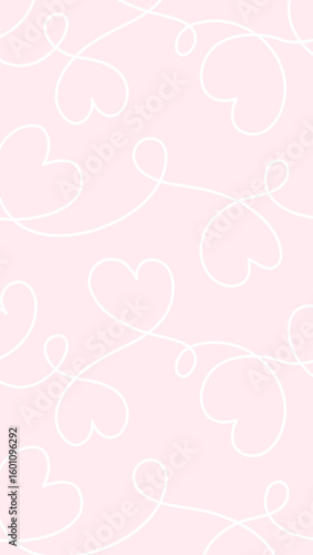 Phone Wallpaper Background Valentines Day Heart Love Minimalist Pink - 1