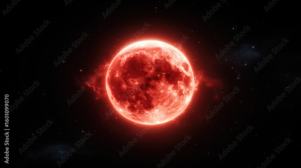 Obraz premium Red Moon A Stunning Celestial Event