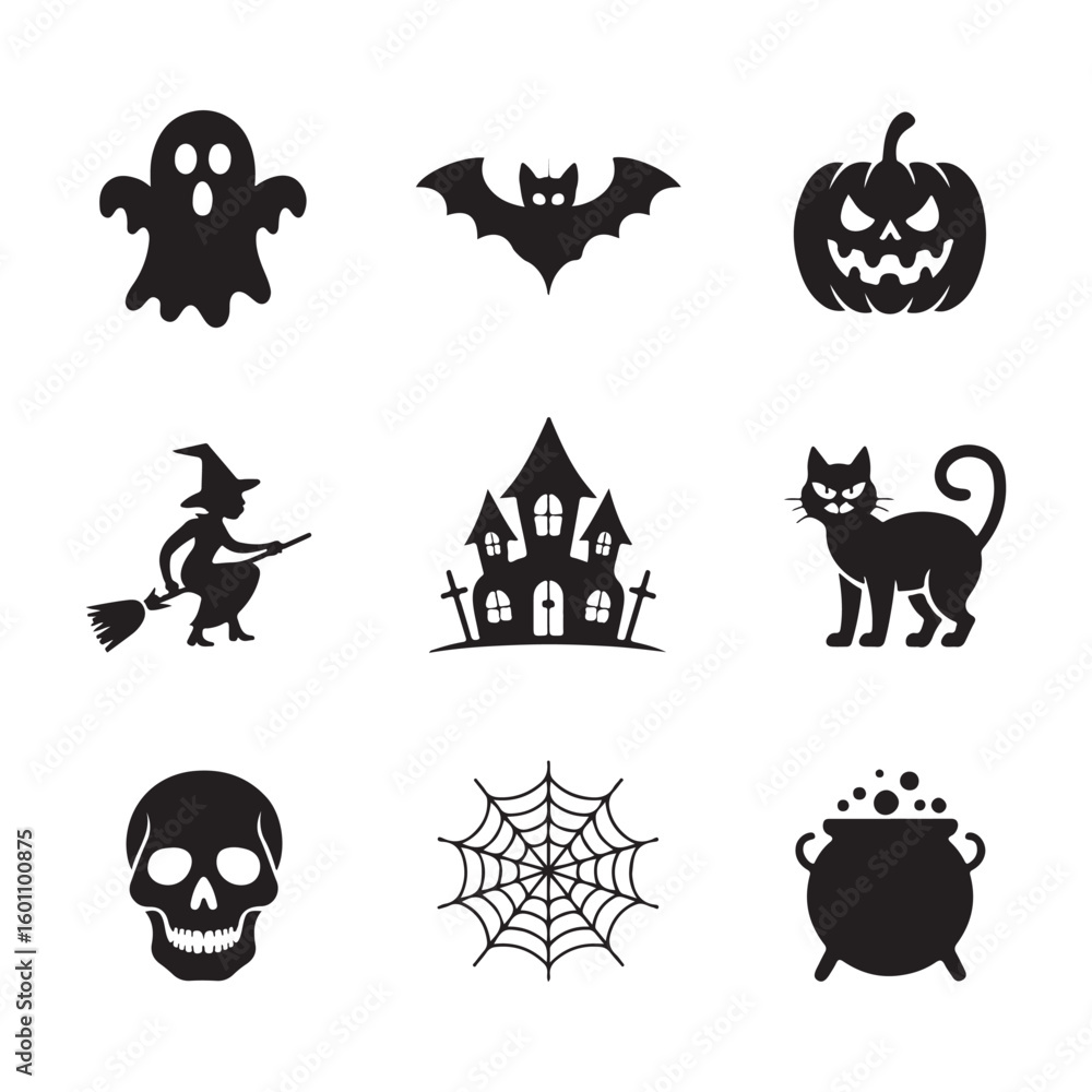 Fototapeta premium Bundle vector silhouette of halloween