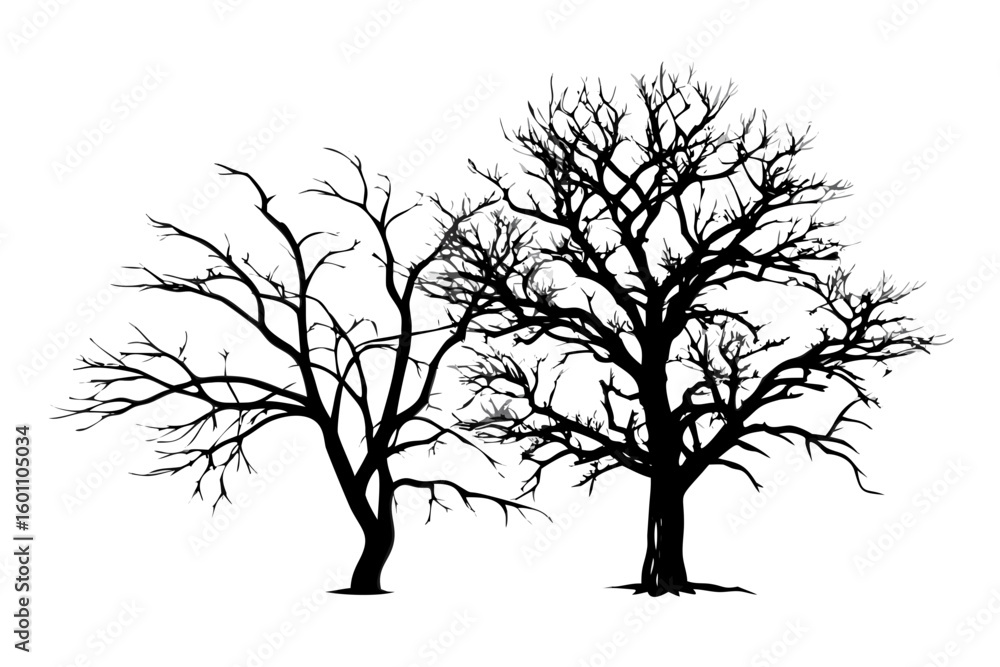 Fototapeta premium Silhouette trees vector illustration for autumn and halloween themed designs