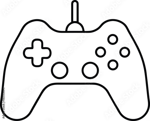 gamepad icon line art vector illustration on transparent background
