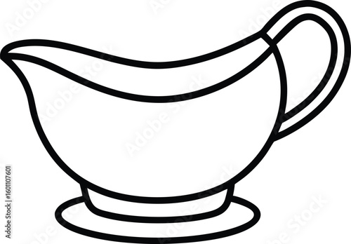 gravy boat icon line art vector illustration on transparent background
