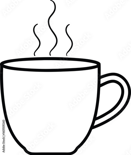 hot coffee cup icon line art vector illustration on transparent background
