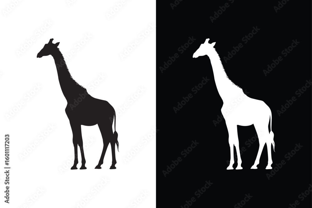 Fototapeta premium Giraffe icon isolated vector icon illustration on white background.