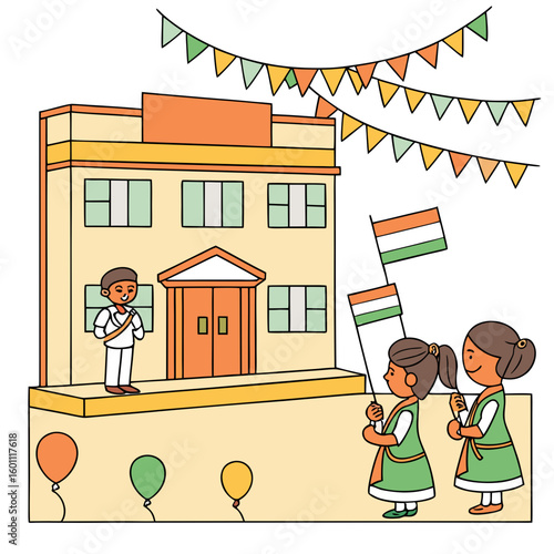 Independence Day celebrations in Indian schools typically involve flag hoisting ceremonies, cultural programs with patriotic songs and dances, speeches, and various competitions. These events aim to i