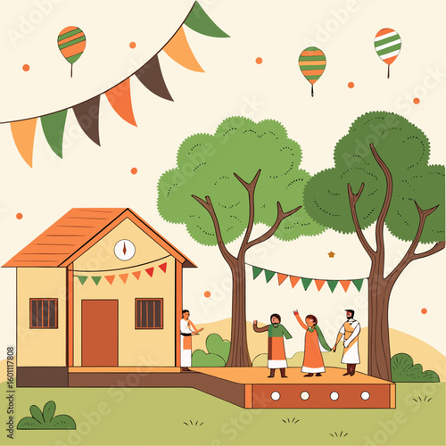 Independence Day celebrations in Indian villages typically involve flag hoisting ceremonies, cultural programs showcasing local traditions, sports events, and community gatherings. These celebrations 