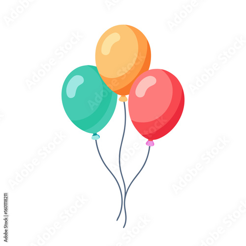 Balloons flat vector illustration