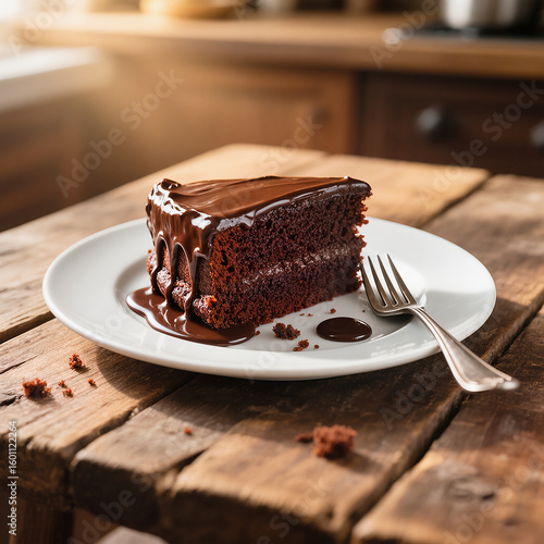 Fetta di torta al cioccolato.