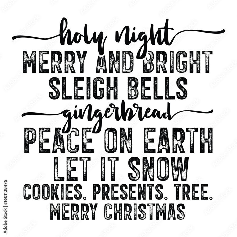 Obraz premium holy night merry and bright sleigh bells