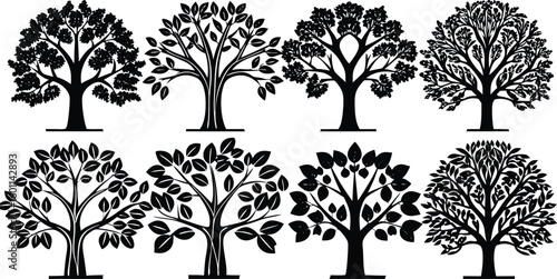 silhouette tree set