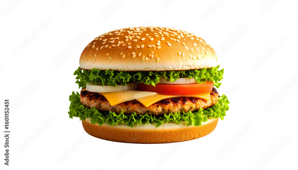 Chicken Burger with Cheese and Salad Chicken Burger with Cheese and Salad