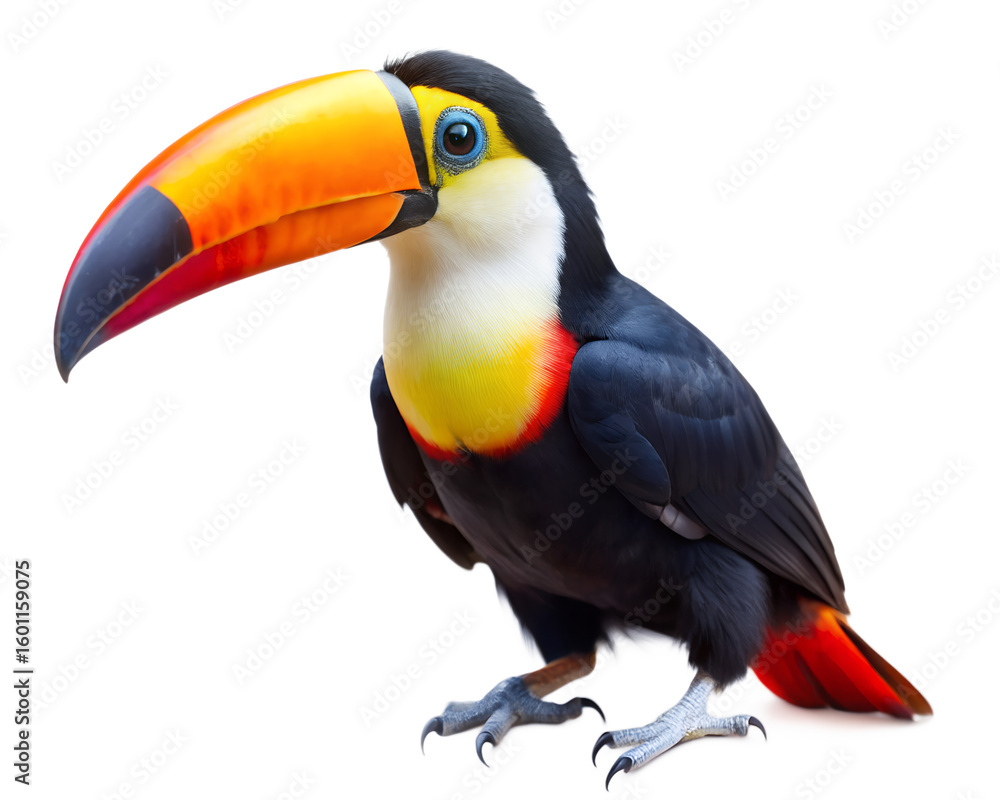 Fototapeta premium toucan isolated on white background. PNG Transparent file type with high definition quality And vibrant color grading Available.