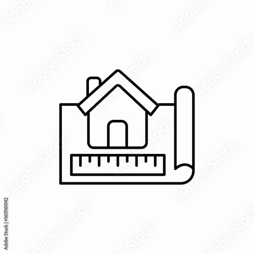 house construction plan paper icon sign vector