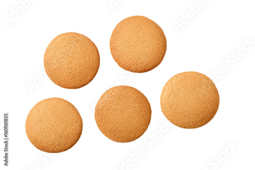 a group of cookies on a white surface