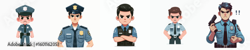 police character vector showing angry expression
