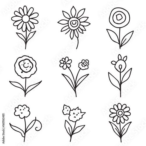 Charming hand-drawn flowers bring simple, sweet botanical beauty to any project