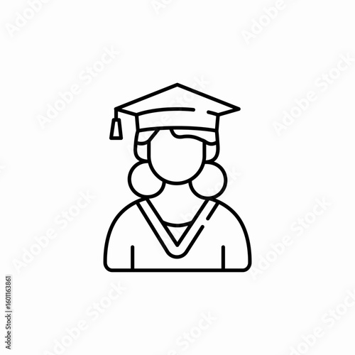 woman student graduation icon sign vector