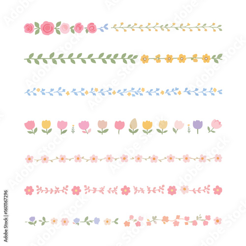 Charming floral borders and dividers bring delicate beauty to any project