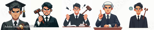 vector character of judge with angry expression