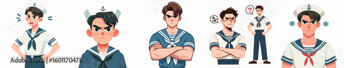 sailor character vector showing angry expression