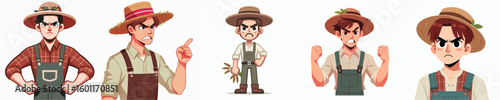 farmer character vector showing angry expression