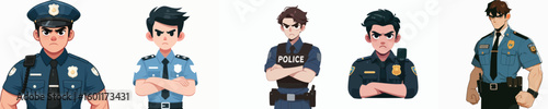 police character vector showing angry expression