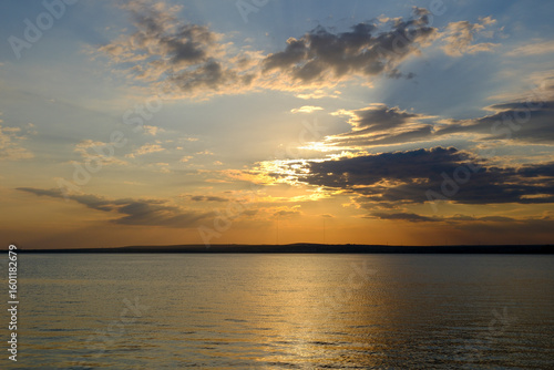 Sunset view at sea with clo...
