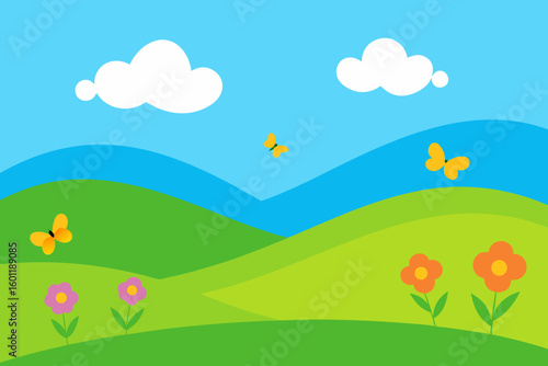 spring landscape with flowers