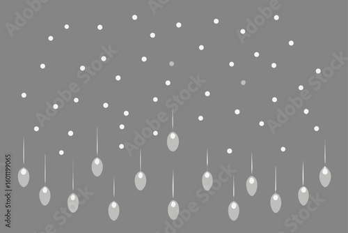 Silver Glitter Rain of Shining Light Particles