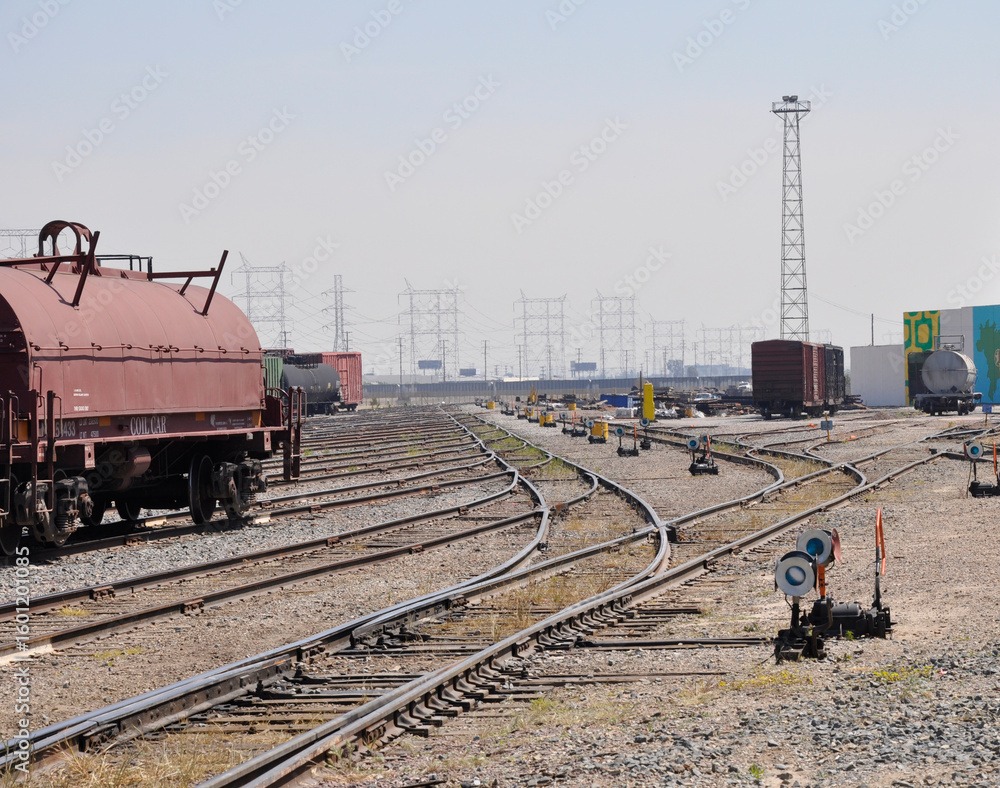 Obraz premium Freight Yard tracks and switches